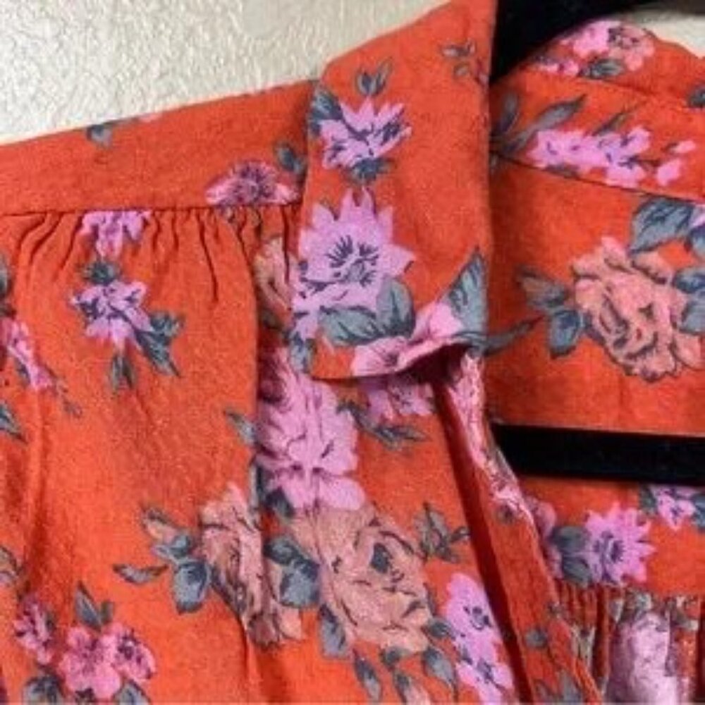 Free People Celia tie front floral oversized top - Picture 5 of 9